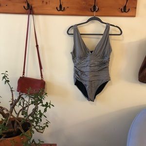 Garnet Hill Ruched Retro Style Swimsuit